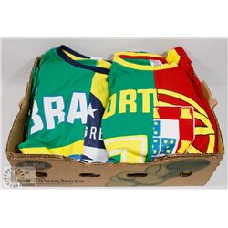 LOT OF 10 NEW BRAZIL  AND PORTUGAL T-SHIRTS
