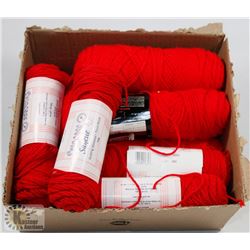 BOX OF RED YARN