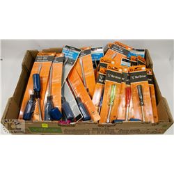FLAT OF ASSORTED NUT DRIVERS AND SCREW DRIVERS