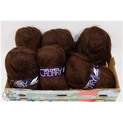 FLAT OF BROWN HAYFIELD  BRUSHED CHUNKY YARN