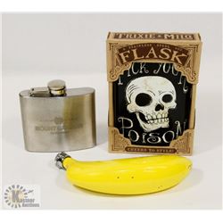 BOX OF VARIOUS FLASKS