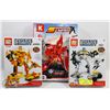 Image 1 : LOT OF 3 BUILDING BLOCK (LEGO INSPIRED) ROBOT SETS