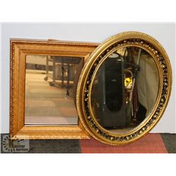 LOT OF 2 DECORATIVE WALL MIRRORS