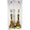 Image 1 : PAIR OF VINTAGE BRASS TABLE LAMPS 27" TALL