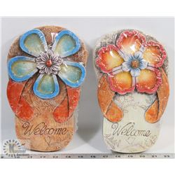 2 DECORATIVE CEMENT WELCOME SANDAL