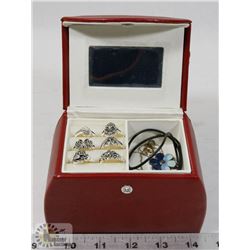 NEW MIRRORED TRAVEL JEWELRY BOX FILLED