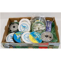 ESTATE FISHING FLAT WITH 2 FLY REELS, SEVERAL