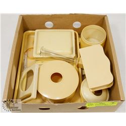 BOX OF VINTAGE FRENCH IVORY VANITY SET COLLECTIBLE