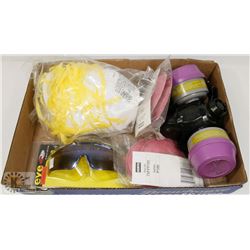 FLAT WITH 3M HALF FACE RESPIRATOR,  DUST MASKS,