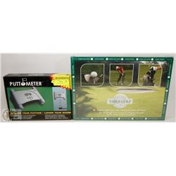 GOLF TABLE GAME AND PUTTO METER.