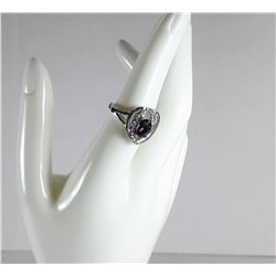 21)  SILVER TONE WITH CLEAR & PURPLE