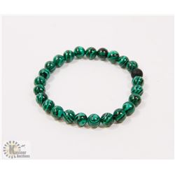 #69-NATURAL MALACHITE & MATTE BEAD BRACELET 8MM
