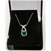 Image 1 : #50-GREEN CZ PENDANT & NECKLACE
