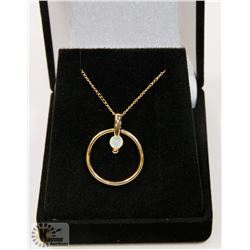 #122-TRIPLE OPAL  PENDANT &  NECKLACE