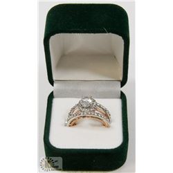 2 PIECE WHITE TOPAZ WEDDING SET.