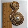 Image 1 : 2)  VINTAGE GOLD TONE & PEARL SWIRL
