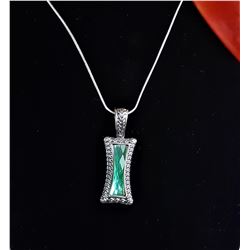 17)  LIA SOPHIA SILVER TONE & PALE GREEN