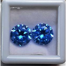 15)  LOT OF 2 MATCHED ROUND OCEAN BLUE