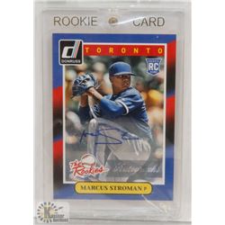 MARCUS STROMAN AUTOGRAPHED BLUE JAYS ROOKIE CARD.