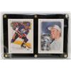 Image 1 : LOT OF 2 FRAMED MARK MESSIER CANVAS OILER CARDS.