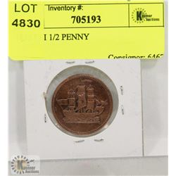 1835 PEI 1/2 PENNY