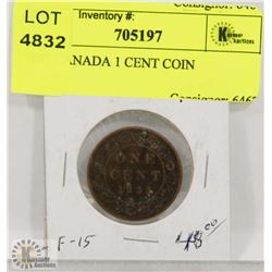 1893 CANADA 1 CENT COIN