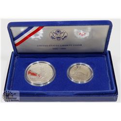 1986 USA PROOF LIBERTY SILVER DOLLAR COIN SET C/W