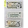 Image 1 : LOT OF 3 CANADA 1973 $1 BILLS
