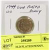 Image 1 : US 1944 GOLD PLATED PENNY.