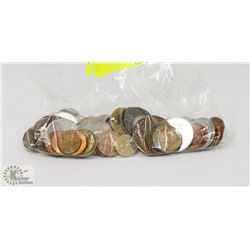 BAG OF ASSORTED WORLD COINS.