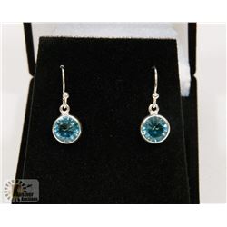 #99-SKY BLUE CUBIC ZIRCONIA DANGLING EARRINGS