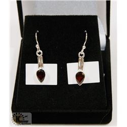 #93-NATURAL RED GARNET  DANGLING EARRINGS