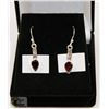 Image 1 : #93-NATURAL RED GARNET  DANGLING EARRINGS