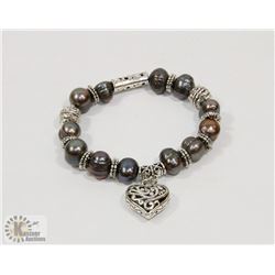#56-FRESH WATER PEARL WITH HEART SHAPE BRACELET
