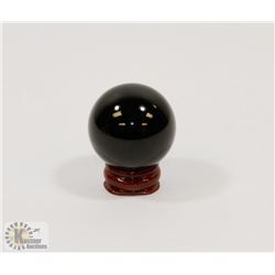 #134-NATURAL BLACK OBSIDIAN HEALING SPHERE BALL