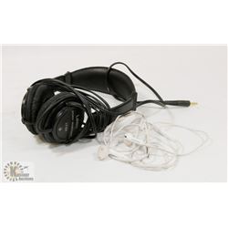 LOT OF TWO HEADPHONES, ONE IS SAMSUNG