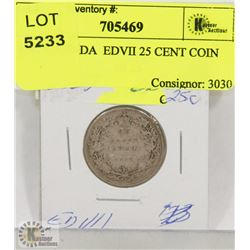 1907 CANADA  EDVII 25 CENT COIN