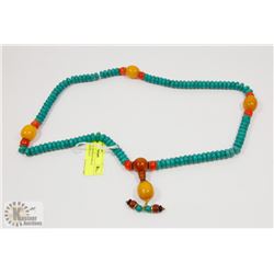 TURQUOISE 108 BEAD MALA PRAYER NECKLACE