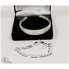 Image 1 : 2 PCS SILVER PLATED BANGLES AND 8" BRACELET