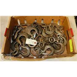 LOT OF 28 MISC GRAB HOOKS 5/16", 3/8", 1/2".