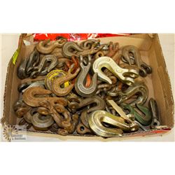 LOT OF 36 MISC CHAIN HOOKS 1/4"-3/8"