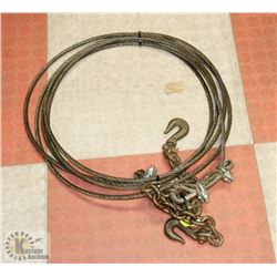3/8" TOW CABLE WITH CHAIN HOOKS 25FT
