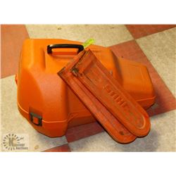 STIHL CHAIN SAW CASE AND 2 CHAIN GUARDS