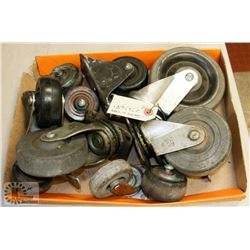 LOT OF 10 CASTER WHEELS, 2", 3", 4" AND 5".