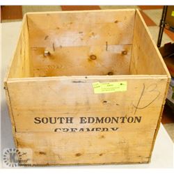VINTAGE SOUTH EDMONTON CREAMERY WOOD BOX