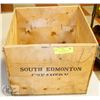 Image 1 : VINTAGE SOUTH EDMONTON CREAMERY WOOD BOX