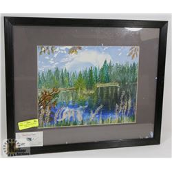 17"X21" OIL PICTURE OF HAWSON LAKE BY CARYLE