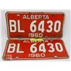 Image 1 : MATCHING PAIR OF 1960 ALBERTA LICENSE PLATES.
