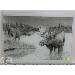 MOOSE THEME GLASS CUTTING BOARD