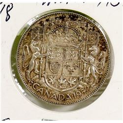 1952 CANADIAN KING GEORGE VI SILVER HALF DOLLAR